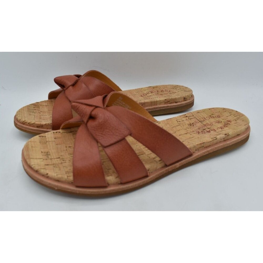 Kork Ease Womens Size 9 Brigit Orange Full Grain Leather Slide Sandals Shoes